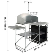 Load image into Gallery viewer, SucceBuy Camping Outdoor Kitchen Table Cabinet Foldable Folding Cooking Storage Rack Aluminum Alloy Bracket for BBQ Picnic - AMOCART