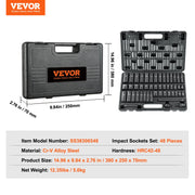 Load image into Gallery viewer, SucceBuy 1/2" 3/8" Drive Impact Socket Set 23/33/34/48/65 PCs Deep Socket Set SAE Metric Cr-V Cr-Mo Alloy Steel for Auto Repair