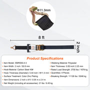 Load image into Gallery viewer, SucceBuy 4pcs 2/4/8M Ratchet Strap Tie Down Cargo Belt with Metal Buckle Tensioner Strong Lashing for Luggage Car Motorcycle - AMOCART