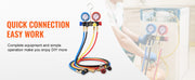 Load image into Gallery viewer, Amocart 4 Way AC Gauge-AC Manifold Gauge Set with 5ft Hoses for R134A/R22/R12/R410A Work on Car Freon Charging and Evacuation