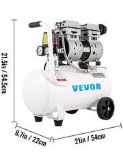 Bild in Galerie-Viewer laden, Amocart 25/60L Air Compressor 110V/240V Silent Oil-Free Compressor 750W 1 HP For Home Repair Tire Inflation Whisper Compressor