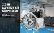 Load image into Gallery viewer, Amocart Air Compressor Heads Piston Twin Cylinder Single Stage 2.2KW 375L/MIN 12CFM 11Bar 159.5PSI 1300RPM for Chemical Textile
