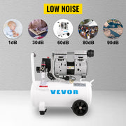 Bild in Galerie-Viewer laden, Amocart 25/60L Air Compressor 110V/240V Silent Oil-Free Compressor 750W 1 HP For Home Repair Tire Inflation Whisper Compressor