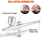 Load image into Gallery viewer, SucceBuy Professional Dual-Action Airbrush Kit 120W Electric Spray Gun Air Brush Painting Art Nail Tattoo Makeup Model Sprayer