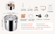 Load image into Gallery viewer, Amocart Alcohol Still 3 5 8Gal Stainless Steel Water Alcohol Distiller with Copper Coil Home Brewing Refining Fermentation Kit