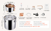 Load image into Gallery viewer, Amocart Alcohol Still 3 5 8Gal Stainless Steel Water Alcohol Distiller with Copper Coil Home Brewing Refining Fermentation Kit