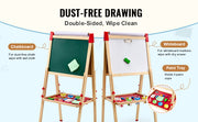 Bild in Galerie-Viewer laden, SucceBuy Children Magnetic Drawing Board Wooden Double-Sided Kid's Art Easel with Whiteboard Chalkboard for Girls Gifts Toys