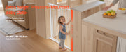 Bild in Galerie-Viewer laden, Amocart Baby Gate 28/30/36 Inches High Dog Gate Easy Step Walk Thru Child Pet Security Pressure Mount Kit Wall Cups Doorways