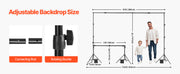 Bild in Galerie-Viewer laden, Amocart Backdrop Stand Adjustable Photo Backdrop Kit Heavy Duty Projector Screen Stand for Wedding Photo Video Studio Party