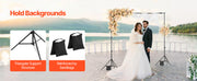 Bild in Galerie-Viewer laden, Amocart Backdrop Stand Adjustable Photo Backdrop Kit Heavy Duty Projector Screen Stand for Wedding Photo Video Studio Party