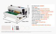 Load image into Gallery viewer, SucceBuy Horizontal Bag Band Sealing Machine Continuous Band Sealer Machine Carbon Steel for 0.02-0.8 mm Plastic Bags Films