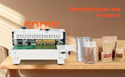 Load image into Gallery viewer, SucceBuy Horizontal Bag Band Sealing Machine Continuous Band Sealer Machine Carbon Steel for 0.02-0.8 mm Plastic Bags Films