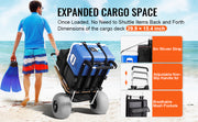 Bild in Galerie-Viewer laden, SucceBuy Beach Dolly with Big Wheels for Sand 165LBS Loading Capacity Folding Sand Cart with Cargo Deck Balloon Wheels for Beach