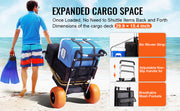 Load image into Gallery viewer, SucceBuy Beach Dolly with Big Wheels for Sand 165LBS Folding Cart with Cargo Deck Solid Wheel Adjustable Height Cart for Beach