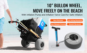 Load image into Gallery viewer, SucceBuy Beach Dolly with Big Wheels for Sand 165LBS Folding Cart with Cargo Deck Solid Wheel Adjustable Height Cart for Beach