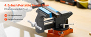 Charger l'image dans la visionneuse de galerie, Amocart Bench Vise 4.5 Inch Portable Workbench Vice with 270° Swivel Base Cast Iron Construction for Woodworking Metalworking