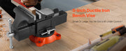 Load image into Gallery viewer, Amocart 5/5.5/8" Bench Vise with 360° Swivel Locking Base Vise with Anvil Jaw Width Multipurpose Vise for Clamping Round Pipe