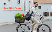 Charger l'image dans la visionneuse de galerie, Amocart Rear Bike Basket Wire Mesh Bicycle Basket with Waterproof Cover Durable Metal Bike Back Basket Fits Most Rear Bike Rack