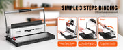 Load image into Gallery viewer, Amocart Coil Spiral Binding Machine Manual Book Maker 34-Holes Binding 120 Sheets Punch Binder w/ Adjustable Coil Binding Spine