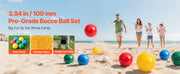 Bild in Galerie-Viewer laden, Amocart Bocce Ball Set 8 Resin Balls with Pallino Carry Bag and Measuring Rope Multi Color for Beach Lawn and Backyard Games