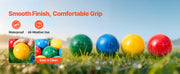 Bild in Galerie-Viewer laden, Amocart Bocce Ball Set 8 Resin Balls with Pallino Carry Bag and Measuring Rope Multi Color for Beach Lawn and Backyard Games