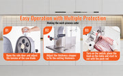 Bild in Galerie-Viewer laden, SucceBuy Commercial Electric Meat Bandsaw Stainless Steel Countertop Bone Sawing Machine 0.16-7.9 Inch Cutting Thickness Frozen Meat Cutter with 6 Blades for Rib Pork Beef