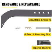 Bild in Galerie-Viewer laden, SucceBuy Box Blade Shank Scarifier Shank Ripper Shank with Removable Tapered Teeth and Pins for Replacement Digging Plowing