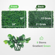Load image into Gallery viewer, Amocart Artificial Boxwood Panel UV 24pcs 20x20/24x16 in Boxwood Hedge Wall Panels Artificial Grass Backdrop Wall Green Grass