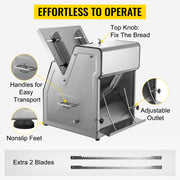 Bild in Galerie-Viewer laden, Amocart Commercial Bread Slicer Stainless Steel 12mm Blades Electric Bread Cutting Machine Kitchen Appliance Toast Processor