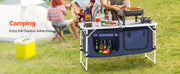 Load image into Gallery viewer, Amocart Camping Kitchen Table Folding Outdoor Cooking Table Aluminum Lightweight Portable Cook Station Foldable Camp Table