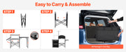 Load image into Gallery viewer, Amocart Camping Kitchen Table Folding Camp Cook Station Aluminum Portable Cook Station with Cupboard, Carrying Bag Windscreen