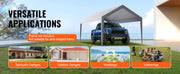 Bild in Galerie-Viewer laden, SucceBuy Carport Replacement Canopy Cover Garage Top Tent Shelter Tarp Heavy-Duty Waterproof & UV Protected with Ball Bungees