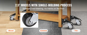 Load image into Gallery viewer, Amocart 165 lbs 2.5" Set of 4 Workbench Caster Wheels Side Mounted Retractable Stepdown Wheel 360° Swivel for Tables Equipment
