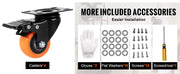 Load image into Gallery viewer, Amocart 2/3/4/5/6-inch Swivel Plate Casters Set of 4 with Security Dual Locking PVC Caster Wheels for Cart Furniture Workbench