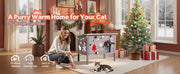 Bild in Galerie-Viewer laden, SucceBuy Heated Cat House Insulated Wooden House for Outdoor Cats with Heating Pad Openable Asphalt Roof for 1-3 Cats in Winter