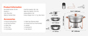 Bild in Galerie-Viewer laden, Amocart 4 Pack Chafing Dish Buffet Set Stainless Steel Chafer w/4 Full Size Pan Round Catering Warmer Server for Party Banquets
