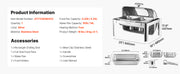 Bild in Galerie-Viewer laden, Amocart 9Qt Roll Top Chafing Dish Buffet Stainless Steel Chafer with Full Size Pan Visible Lid Rectangle Catering Warmer Server