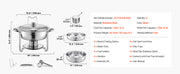 Load image into Gallery viewer, Amocart 4 Pack Chafing Dish Buffet Set Stainless Steel Chafer w/4 Full Size Pan Round Catering Warmer Server for Party Banquets