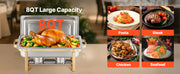 Bild in Galerie-Viewer laden, SucceBuy 8 Qt 2 4 Pack Chafing Dish Buffet Set Stainless Steel Chafer with 4 Full Size Pans Rectangle Catering Warmer Server