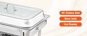 Load image into Gallery viewer, Amocart 8QT Rectangle Chafing Dish 2/4/6 Packs w/ Full Size Pans Buffet Catering Warmer Server Folding Stand Fuel Holder Tray