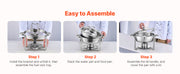 Load image into Gallery viewer, Amocart 5 Qt 2 4 Pack Round Chafing Dish Buffet Set Stainless Steel Chafer w/ 4 Full Size Pan Catering Warmer Server for Party