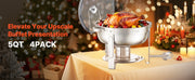 Load image into Gallery viewer, Amocart 5 Qt 2 4 Pack Round Chafing Dish Buffet Set Stainless Steel Chafer w/ 4 Full Size Pan Catering Warmer Server for Party