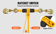 Bild in Galerie-Viewer laden, Amocart 2/4pcs Ratchet Chain Binders 1/4"-5/16" Load Binder with 2 Hooks Tie Downs Tow Chain for Flatbed Trailer Transport