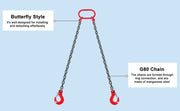 Load image into Gallery viewer, SucceBuy 3T 5ft Lifting Sling Chain 5/16 inch G80 Lifting Chains with 2 Leg Grab Hooks for Engine Hoist Engine Lift Chain