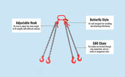 Bild in Galerie-Viewer laden, SucceBuy Chain Sling 5/16in X 5 Ft Lifting Chains with Hooks G80 Engine Chain Hoist Lifts Lifting Sling Chains for Engine Hoist