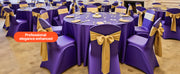 Load image into Gallery viewer, Amocart 50 Pcs Purple Chair Covers Polyester Spandex Chair Cover Stretch Slipcovers for Wedding Party Flat-Front Chair Covers
