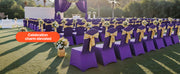 Load image into Gallery viewer, Amocart 50 Pcs Purple Chair Covers Polyester Spandex Chair Cover Stretch Slipcovers for Wedding Party Flat-Front Chair Covers