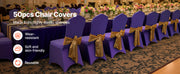 Load image into Gallery viewer, Amocart 50 Pcs Purple Chair Covers Polyester Spandex Chair Cover Stretch Slipcovers for Wedding Party Flat-Front Chair Covers