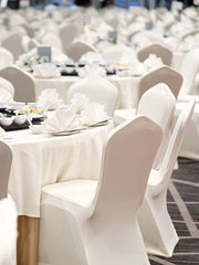 Bild in Galerie-Viewer laden, Amocart 100Pcs Wedding Chair Covers Stretch Polyester Spandex Slipcover Folding Flat Front Chair Covers for Hotel Dining Party