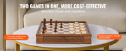 Load image into Gallery viewer, Amocart Solid Wood Chess Set 2-IN-1 Chess Checkers Game Set Chess Board Games for Adults Kids Tournament Professional Beginner
